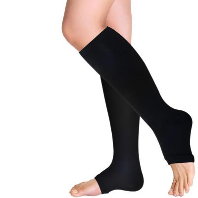 AZ4U Skarpety uciskowe z otwartym palcem Ciśnienie Wysoki krój Dopasowanie S/M L/XL Unisex Czarny Beżowy