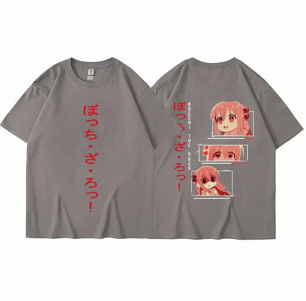 Anime Bocchi The Rock T Shirt Kita Ikuyo Kessoku Band Graphic T Shirts Unisex's Oversized Cotton Fashion Couples T-shirt Streetwear