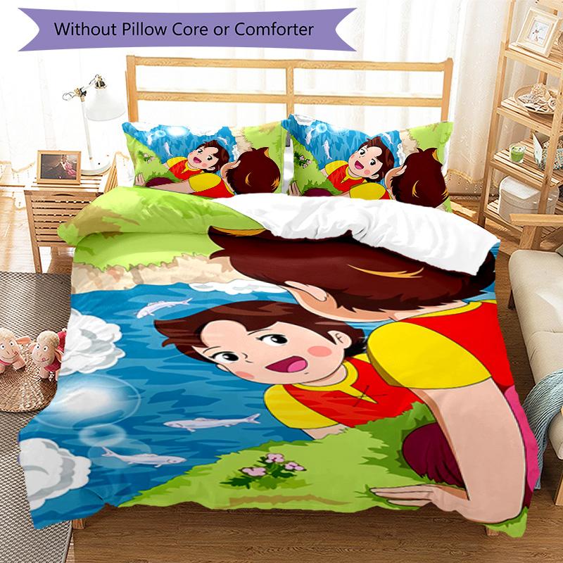 3pcs Heidi pattern bedding set duvet cover set includes duvet cover &pillowcases, perfect all season bedroom decoration & gift
