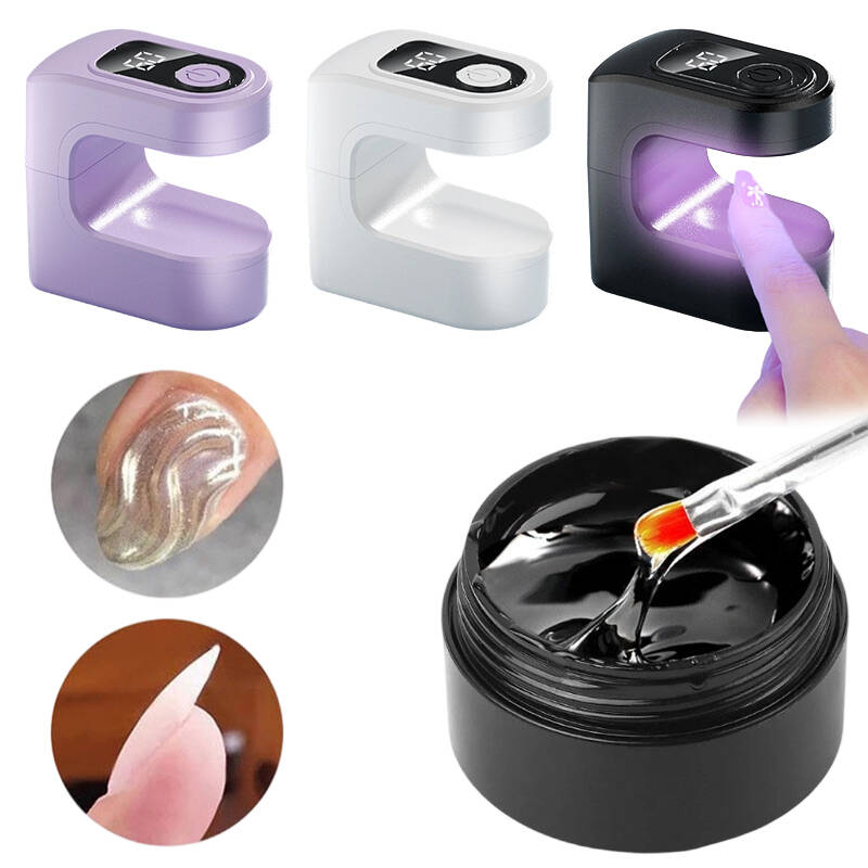 Portable Nail Dryer UV LED Gel Polishing Lamp and Stuck Drill Glue Set Household & Salon Nail Art Tools Nails Curing Accessories