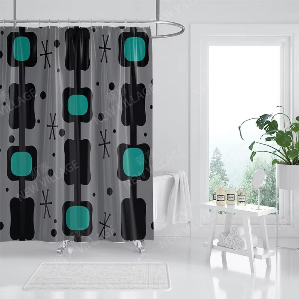VIKAMA Nordic Minimalist Printed Shower Curtain, Water-Proof And Washable. For Bathroom Windows, Bathtub Bath Curtain Home Decor