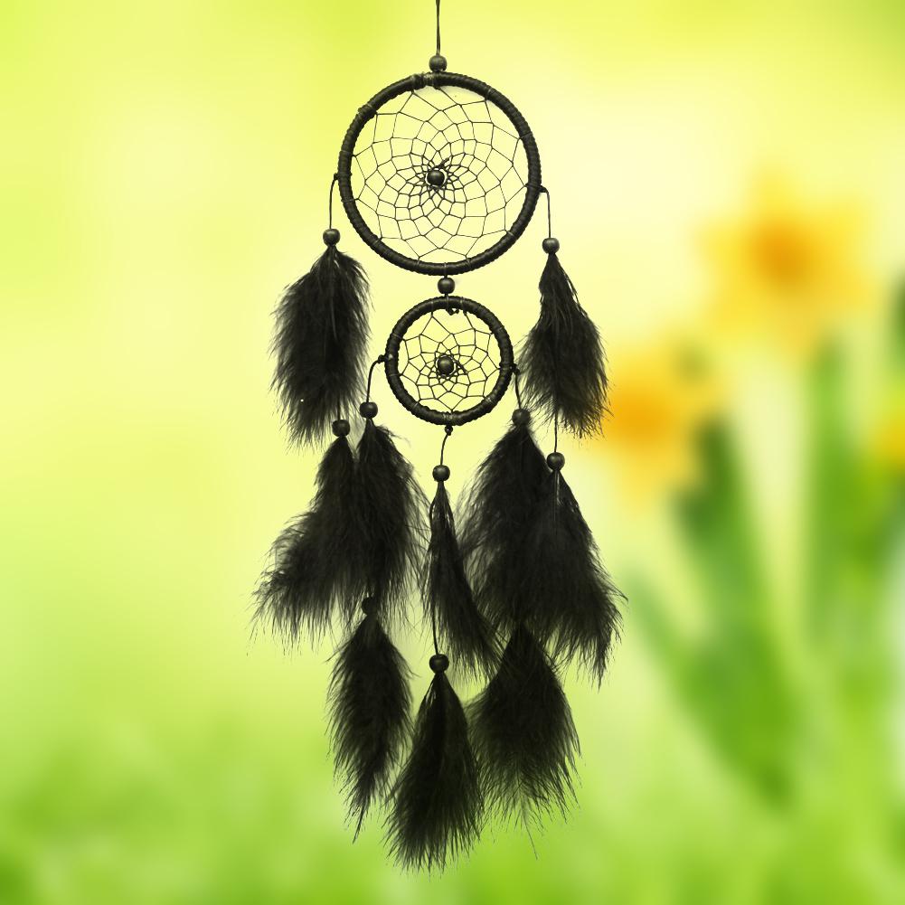 Cloud Dream Catcher Hanger Double Ring Feather Pendant Wall Hanging Plush Car Pendant Wall Art Hanging Ornament Birthday Gifts