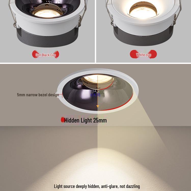 Recessed Anti-Glare Thin Downlight for Low Ceiling - Household & Commercial Use