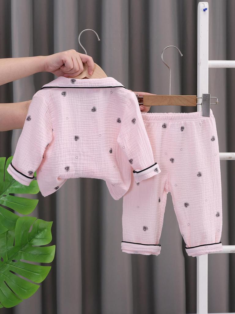 2025 Spring & Autumn Cartoon Pajamas: Long Sleeve, Double Layer Cardigan for Kids