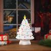 10cm LED Christmas Tree Ornaments Resin Tabletop Christmas Decorations with Multicolored Lights