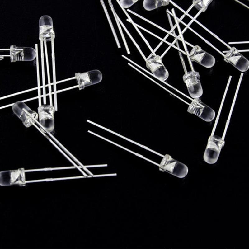 3mm Round Head LED Lamp Beads - High Brightness, Blue, Red, Green, White Emitting Diodes