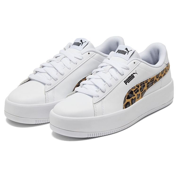 Puma Platform Durable Low-Top Sneakers Women Sneakers White Black 384894-02