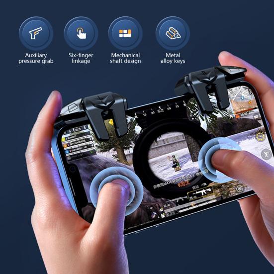 2Pcs/Set G21 Phone Triggers Mechanical Feel Highly Sensitive Contact Plug And Play Six-finger Linkage One-click Burst Widely Compatible Mobile