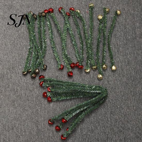 Lifelike Christmas Greenery 11.8 Inch Garland Ties for Banister Bells, Decorative Twist Ties, Reusable Indoor Party Ornament Wall Artificial