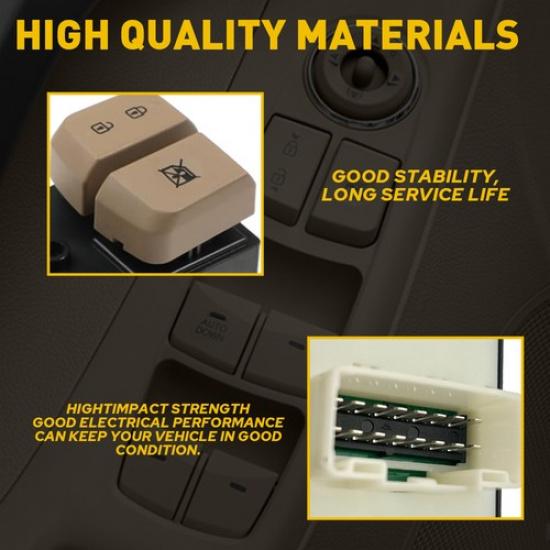 Left Master Door Switch Window Beige for 11-15 Hyundai Elantra 935703X000 USA