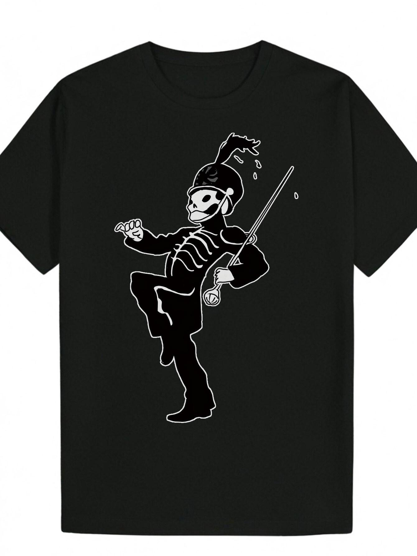 Graphic T-shirt - Skeleton Military Band Design XL