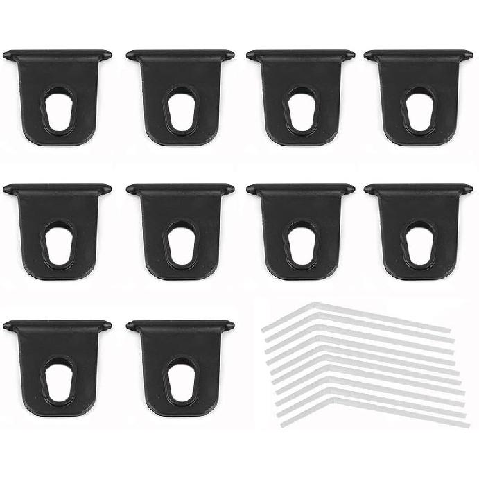 10PCS RV Awning Hooks, RV Clothes Hanger RV Awning Light Clip Awning Hook Black for RV Camping Tent Indoor Outdoor Decor