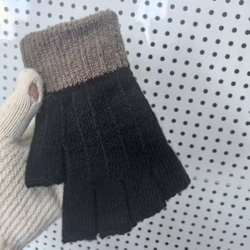 

Зимние милые шерстяные плюшевые теплые и холодостойкие студенческие перчатки без пальцев для девочек