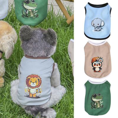Gilet per Animali Stampa Cartone Animato Motivo Panda Poliestere Traspirante Maglietta per Cani Estiva per Esterno Abbigliamento per Cani da Indossare Tutti i Giorni