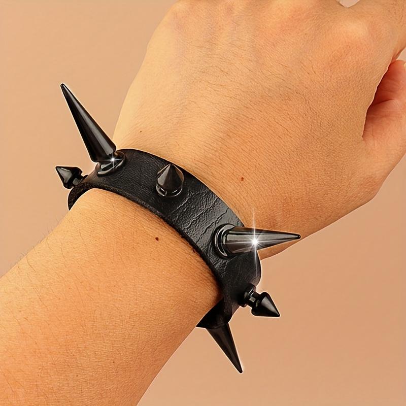 Punk Gothic Style PU Leather Faux Jewelry Collar Bracelet Bangle Bracelet,Male Female Lover Necklace Holiday Party Costume