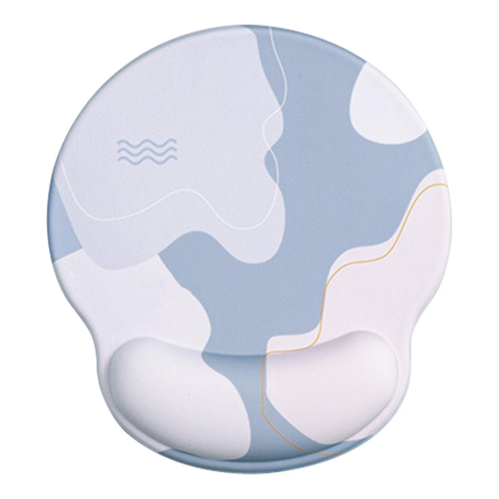 Keyboard Mouse Pad Set Ergonomic Silicone Mouse Pad with Memory Foam Keyboard Wrist Rest Support for Computer Round,