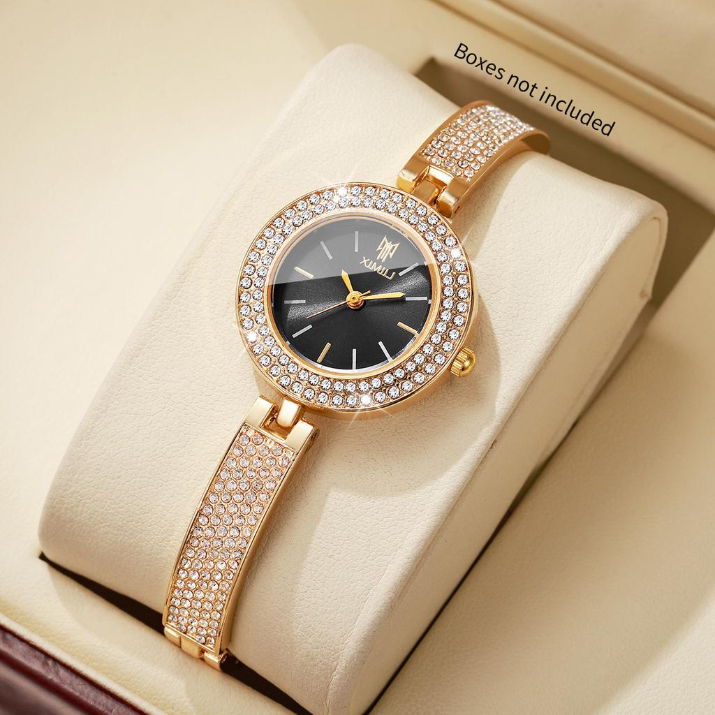 Xiaomi Luxury Rhinestone Bangle Women Quartz Watch Full Diamond Bezel Bracelet Wristwatches Girls Clock Relogio Feminino (Without Box)