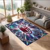 Tappeto in Flanella Stampato AC Milan Antiscivolo Morbido Poliestere Tappeto per Pavimento Tappetino Decorativo da Interno per Camera da Letto Soggiorno Divano Sala Giochi Decorazione Casa