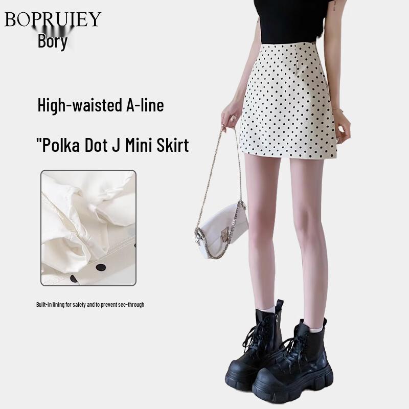 Women s Polka Dot A-Line Mini Skirt M