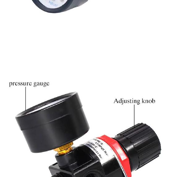 AR2000 G1/4'' Pneumatic Air Compressor Pressure Regulator Valve Reduction Valve With 4mm 6mm 8mm 10mm 12mm Connector Fittings
