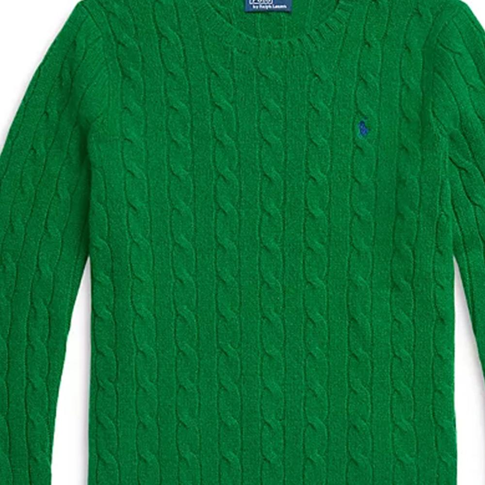 Polo Ralph Lauren Solid Ribbed Crew Neck Casual Long Sleeve Knit Sweater Women sweater Green 211910421-020