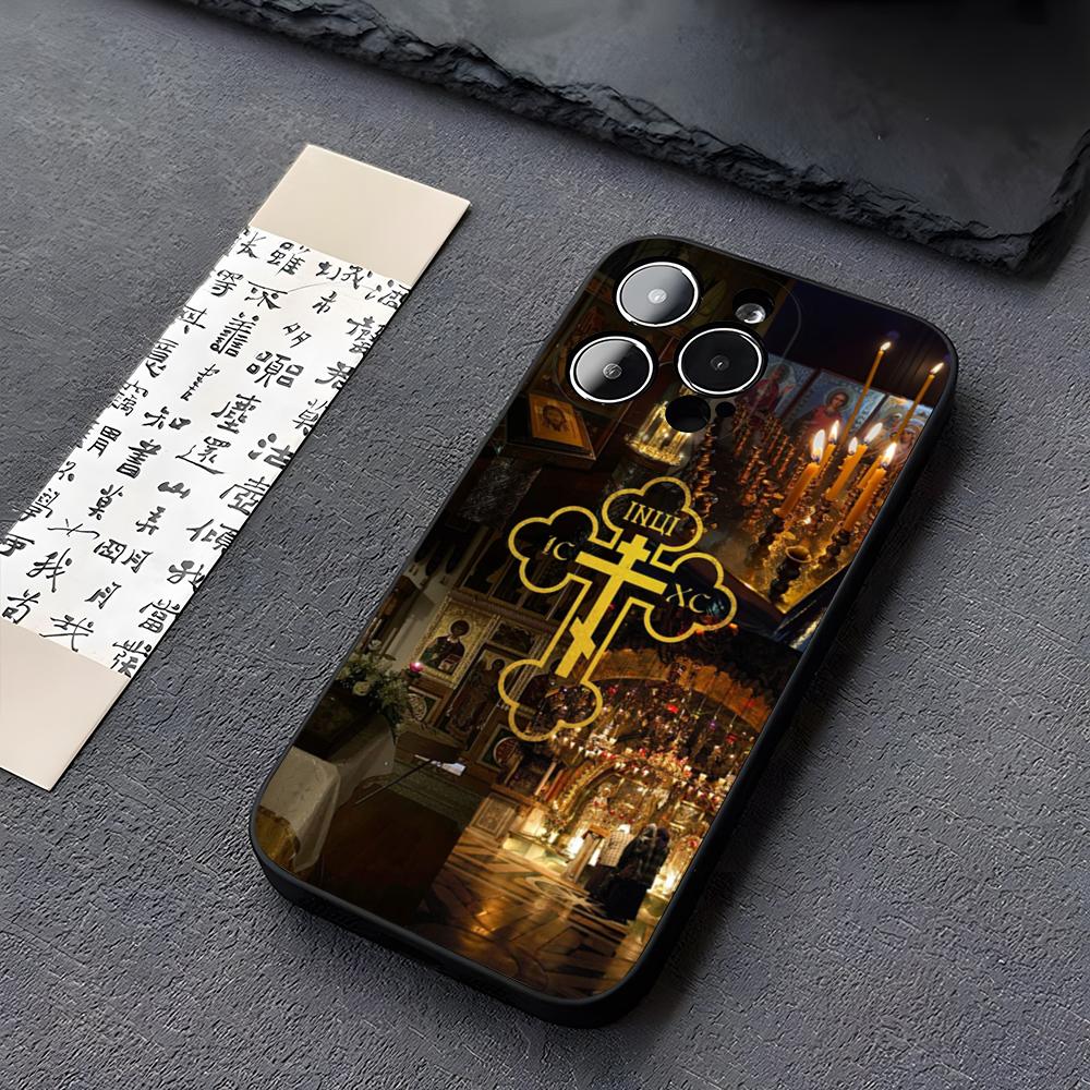 Orthodox Cross Icon Church Phone Case For Iphone 16 17 11 15 14 13ProMax 12 Pro Xs Max Mini Xr 8 6s Plus Funda Covers