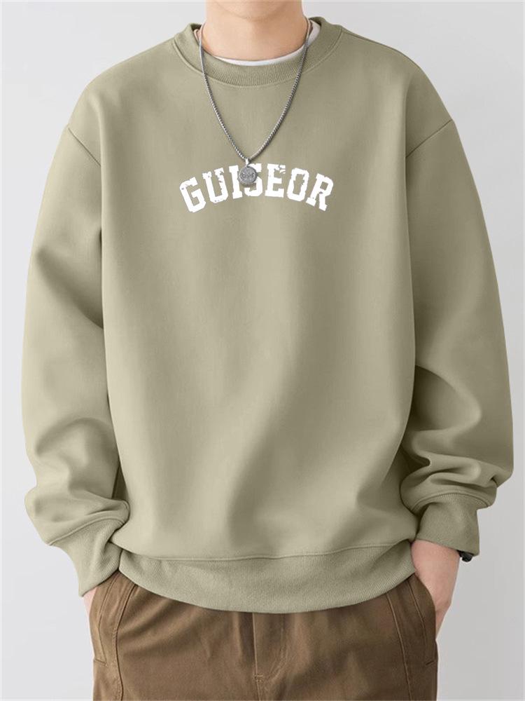 Men's Retro Heavyweight Crewneck Sweatshirt - Autumn/Winter Trendy Loose Pullover