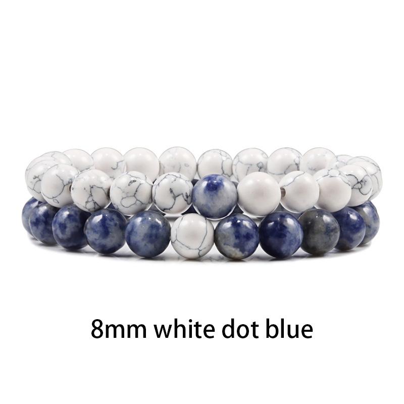 New Design Set Bracelet Couples Natural Stone Bracelets Tiger Eye Beaded Yoga Bracelets for Men Women Elastic Rope Jewelry