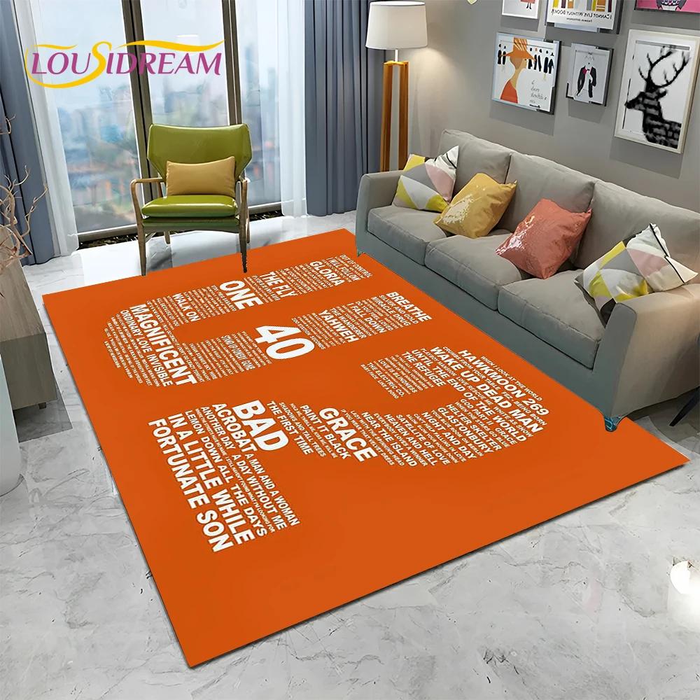 3D Printing U2 Rock Bang Bono Area Rug,Carpet Rug for Living Room Children's Bedroom Sofa Doormat Decor,Kids Non-slip Floor Mat