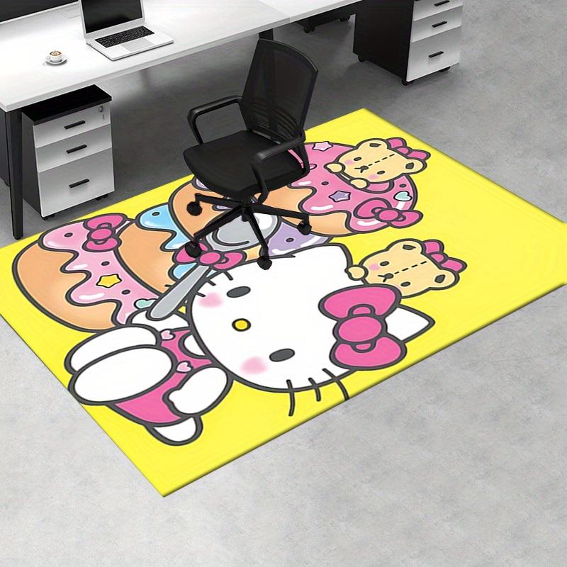 Office Rug Hello Kitty, Donuts Anti-Slip Rug, Machine Washable for Living Room, Bedroom, Office, Multiple Sizes, Bedroom Mat, Decorative Mat, Durable