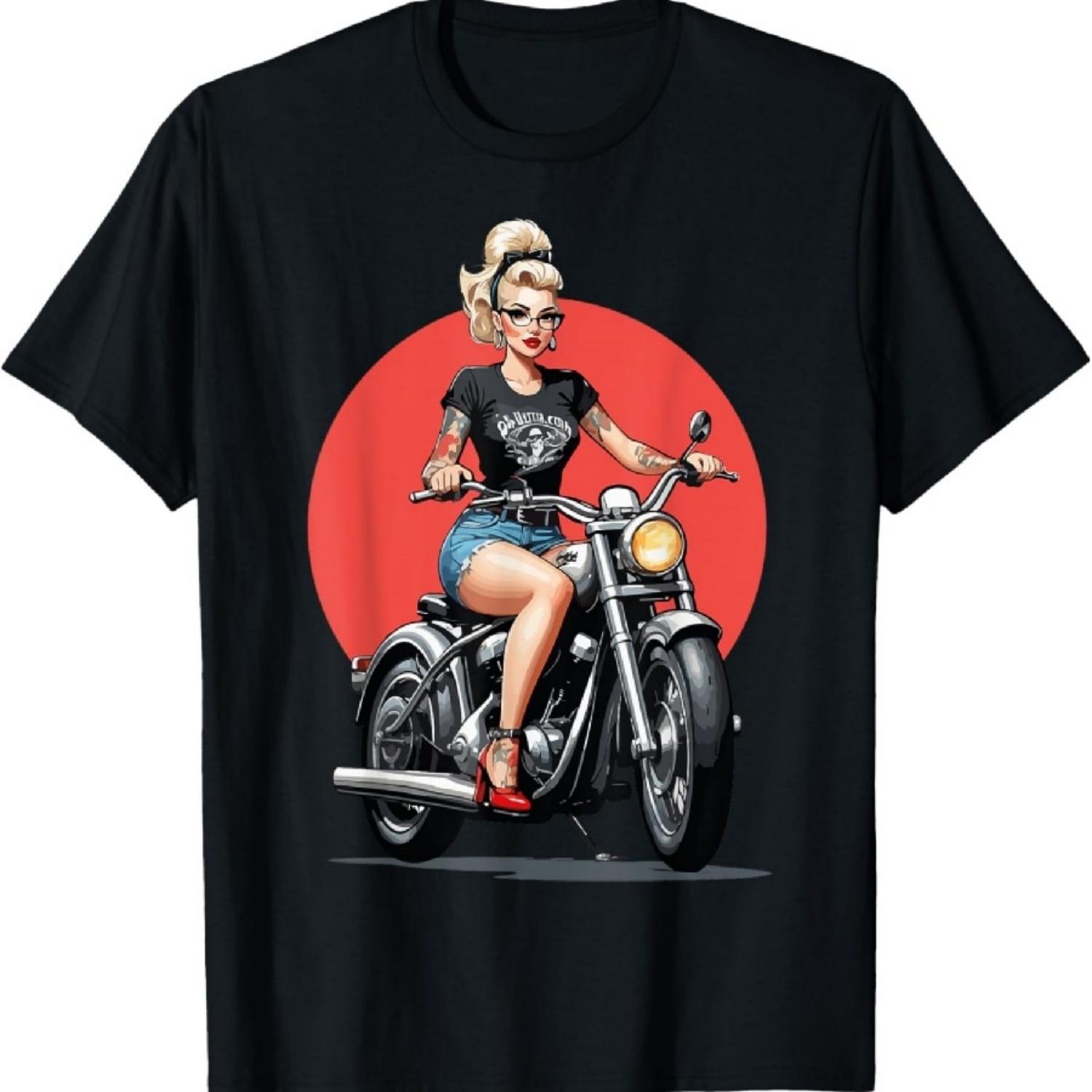 Винтажная футболка с пин-ап девушкой S