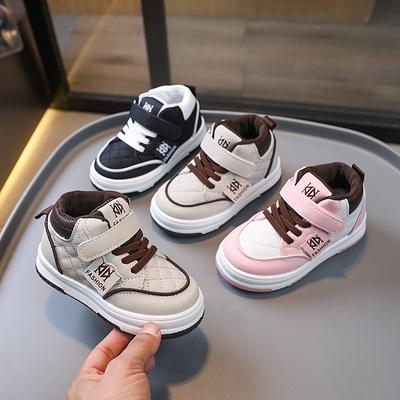 Frühlings-Kinder Koreanischer Stil Bequeme Weichboden Skateboard-Schuhe High-Top Klettverschluss Jungen- und Mädchen-Sneaker