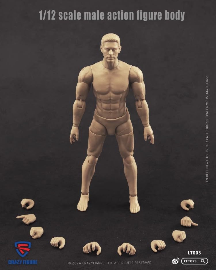 Scale Action Figure CRAZY FIGURE LT003 Male Movable Action Jointed Body and Head [TOYBARJAPAN] 1/12