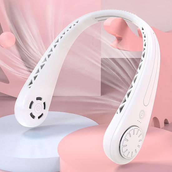 Portable Neck Fan Mini Leafless Ultra Quiet 360 Degree Cool Fans 3 Gear Wind Speeds USB Rechargeable Hands-Free Outdoor Sport Cooling Tools