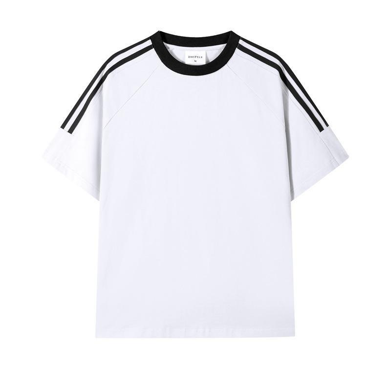 Sommerreines Baumwoll-Kurzarm-T-Shirt, Lockeres T-Shirt im Hongkong-Stil, Reines Baumwoll-Halbarm-Herren-Reines Baumwoll-Kurzarm-T-Shirt