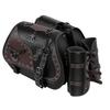 Motorcycle Saddlebags with Cup Holder 30L Large Capacity Waterproofing Universal PU Leather Side Bags for Most