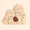 New Penguin Family Wooden Puzzle Decoration Customization Name Puzzle Accessories DIY Birthday Gift Thanksgiving Gift