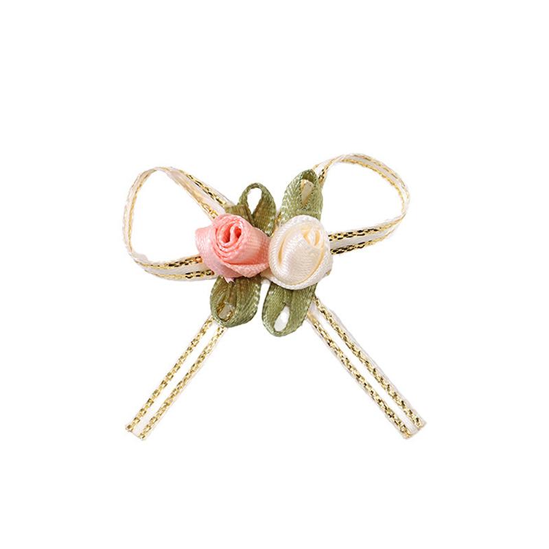 

(10Pcs/Pack) 4.5Cm Rose Bud Bow White Pink 2 Rose Bows Wedding Gift Box Hair Accessories Home Christmas Bows Decoration