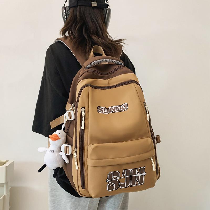 College Style, Letter Sports Style, Student Schoolbag Color Matching, Korean Version of Large-capacity Backpack