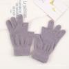 Winter Two Finger Touchscreen Rib Stitch Jacquard Plush Warm Knit Student Thick Half Finger Gloves