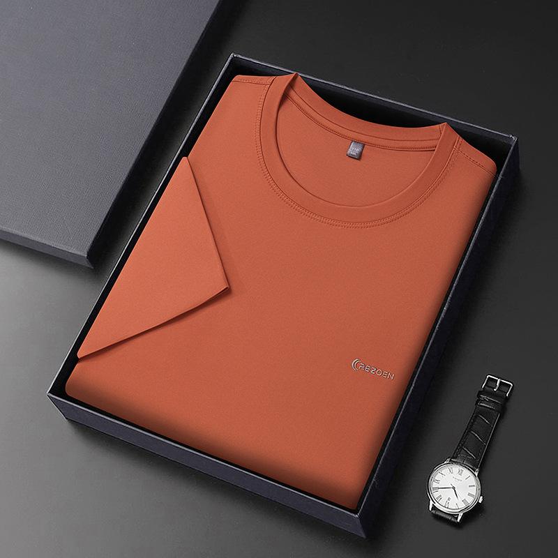 Crew Neck Short Sleevet Men's Summer Fashion Casual Versatile Ice Quick-Dry Top
