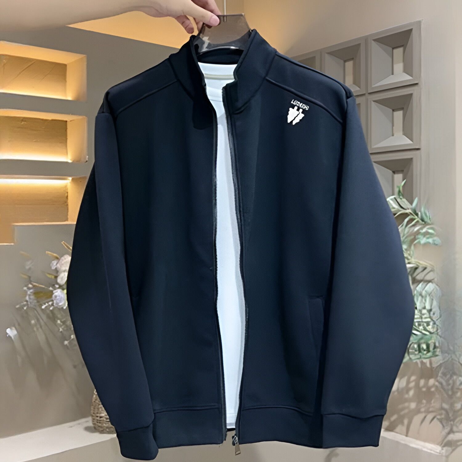 

Autumn New High-end Simple Casual Stand-up Collar Jacket Versatile Loose Sports Jacket 4XL чёрный