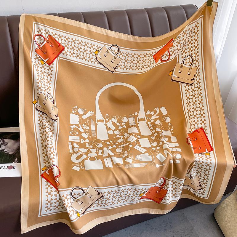 Korean New Fashion Square Scarf Temperament Versatile Scarf Gauze Scarf Decorative French Scarf Women's Beach Towel Scarf Summer