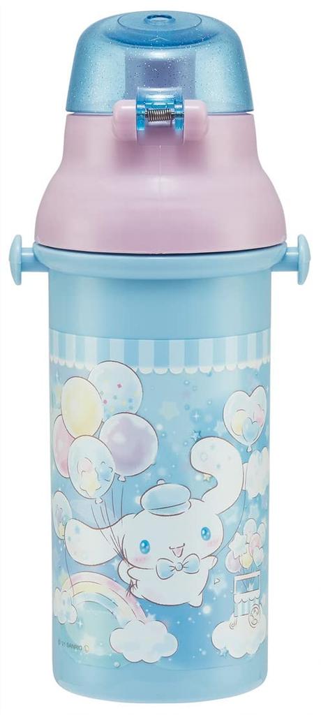 Skater-Wasserflasche aus Kunststoff, 480 ml, antibakteriell, Cinnamoroll-Glitzer, Shop Sanrio Girls, hergestellt in Japan, für Kinder, PSB5SANAG-A
