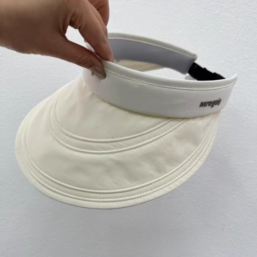 

Wide Brim Empty Top Hat Solid Color Sun Protection Hat Summer Sun Hat бежевий