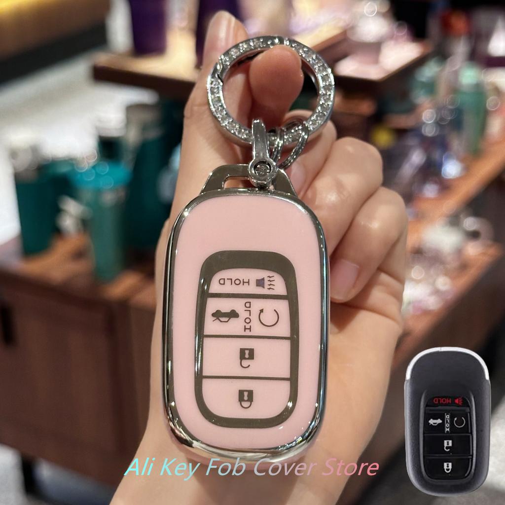 Key Fob Cover Car Keychain Lanyard for Honda 2022 2023 2024 Civic Accord HR-V Pilot CR-V Car Key Case Protector Holder Shel