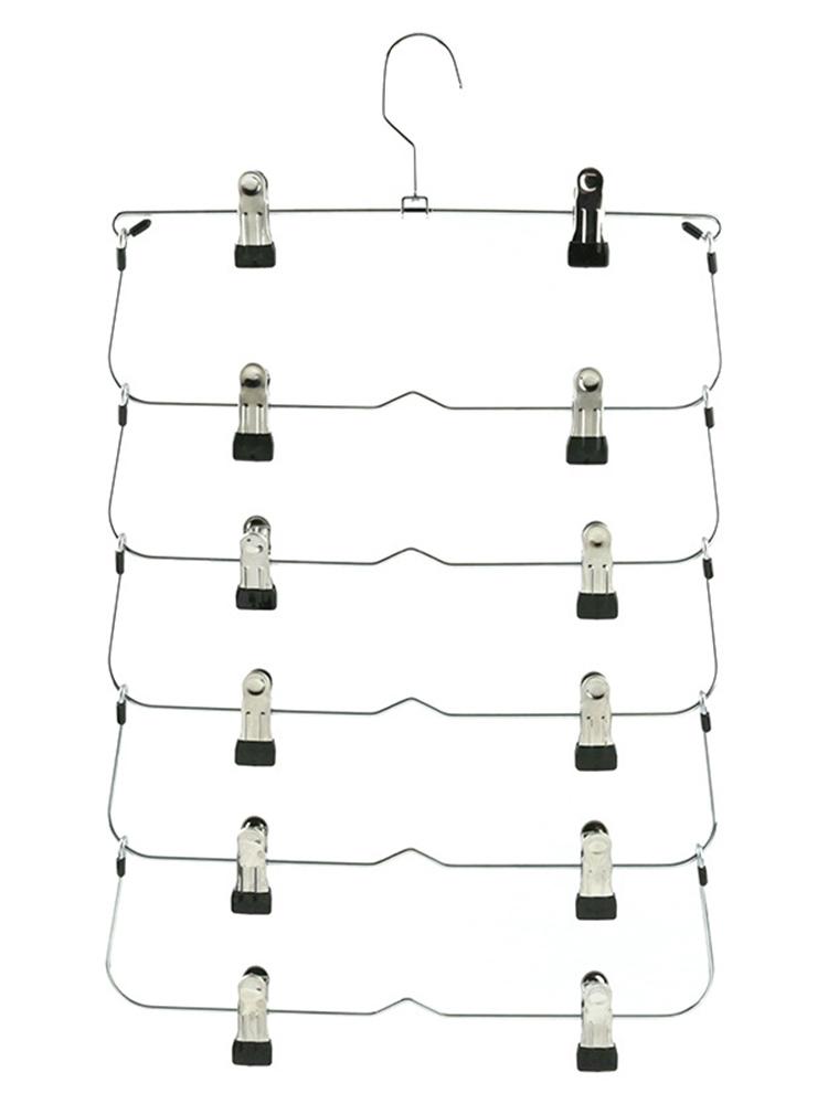 

Многофункциональная складная многослойная стойка для брюк, вешалка для брюк, бытовой противоскользящий и бесшовный инструмент для хранения в гардеробе чёрный