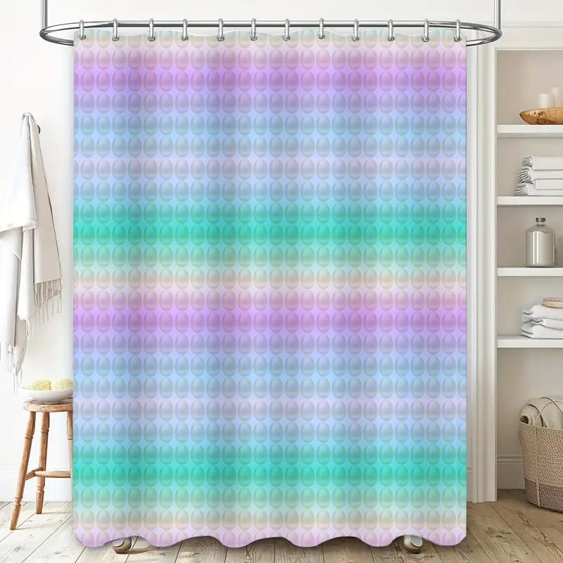 Modern Watercolor Bath Curtains Set Pastel Colors, Shower Decor For Bathroom, Easy Install Hook Rings Various Sizes Available