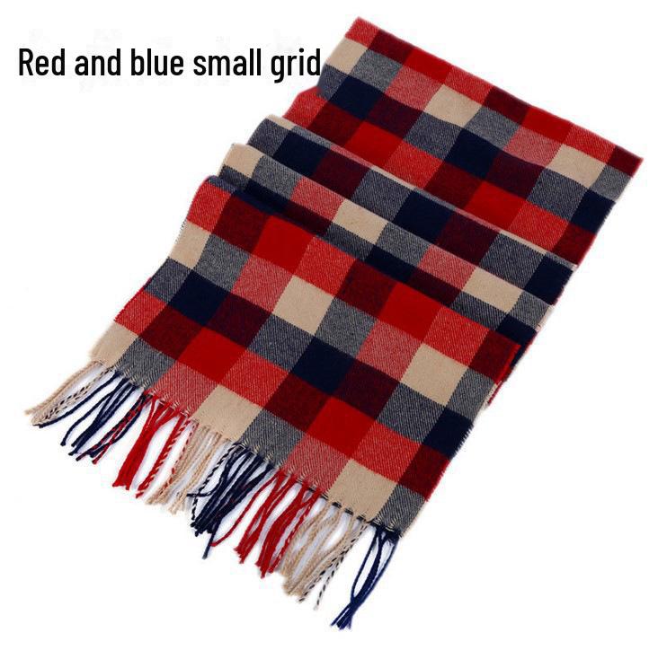 

Зимний мужской и женский толстый клетчатый шарф из искусственного кашемира 175*33cm