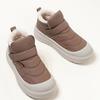 Men'S Winter Fleece Thick-Sole Snow Boots, Hook-And-Loop Short Boots, Non-Slip Warm Casual Commuter Shoes